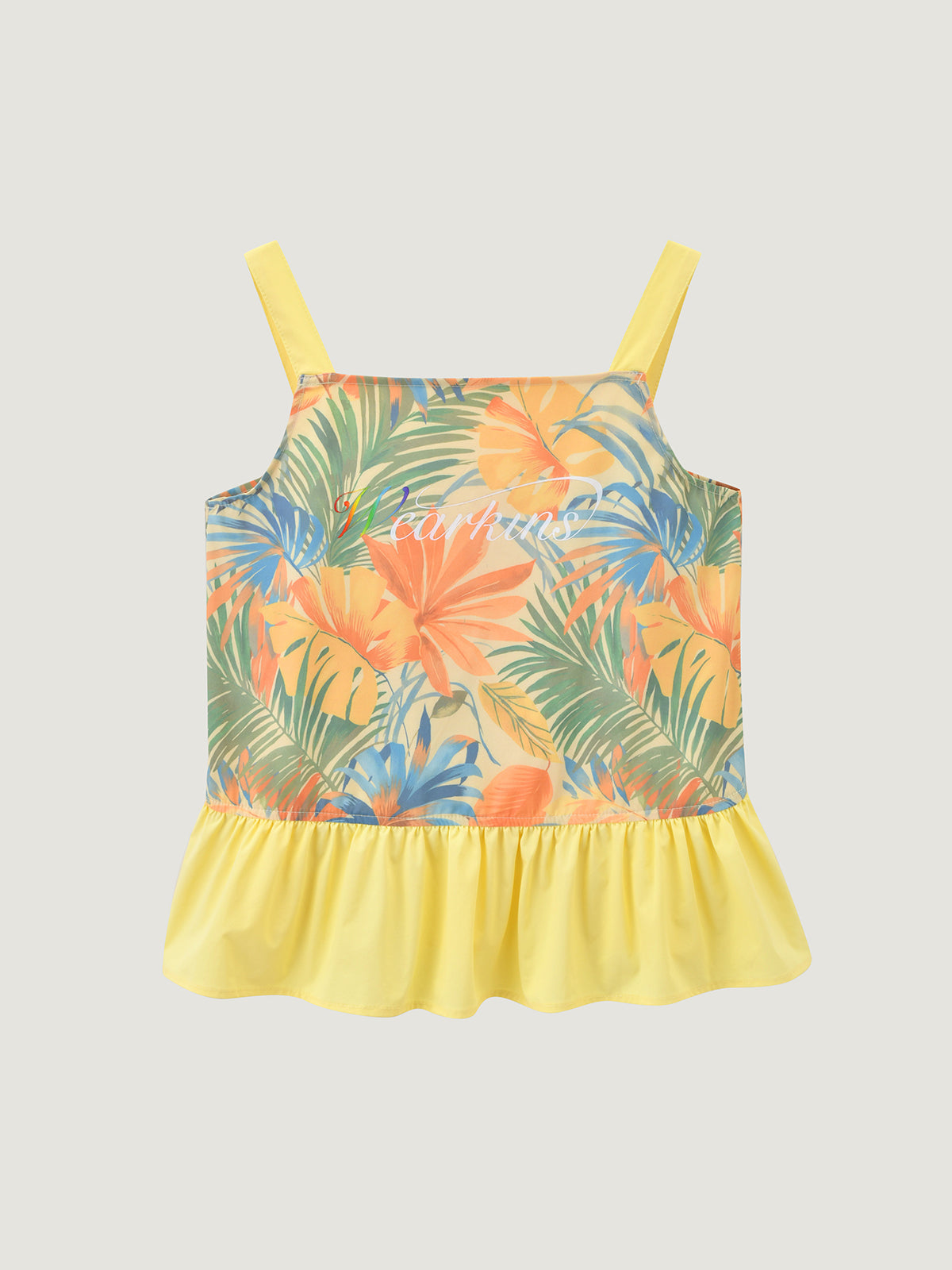 Sunny Escape Breezy Printed Peplum Cami & Shorts Set For Kids