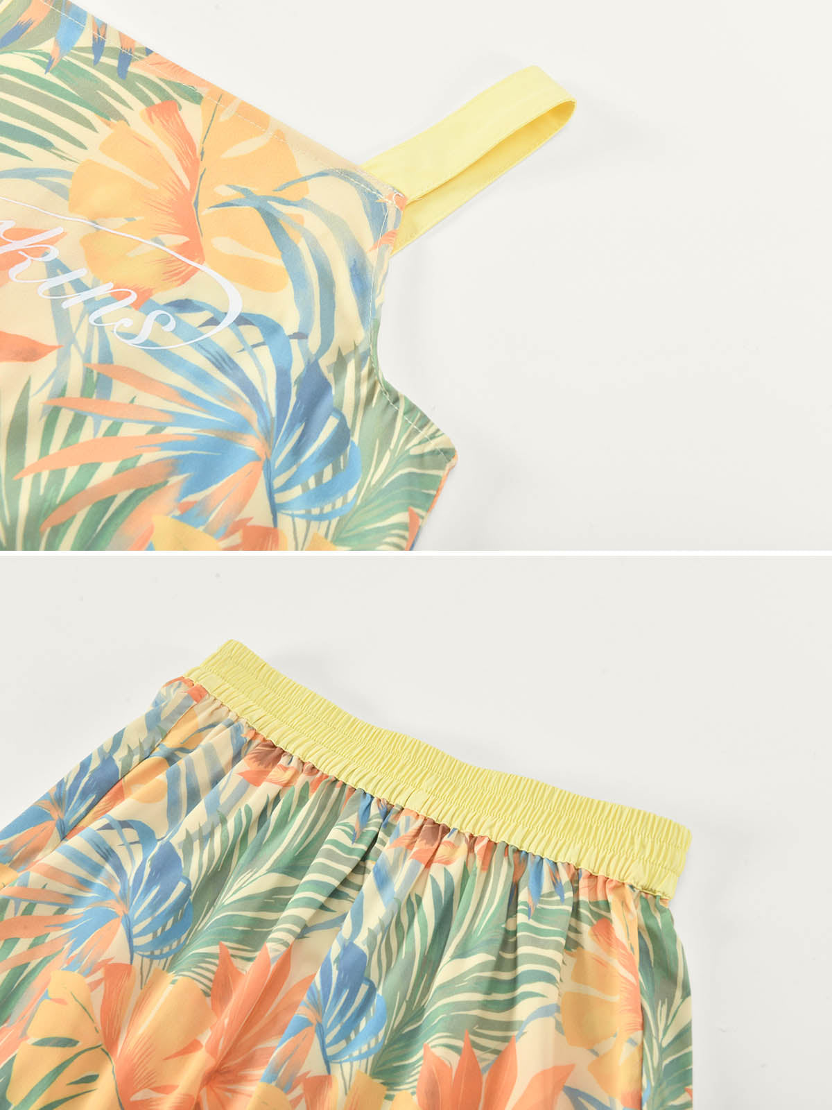 Sunny Escape Breezy Printed Peplum Cami & Shorts Set For Kids