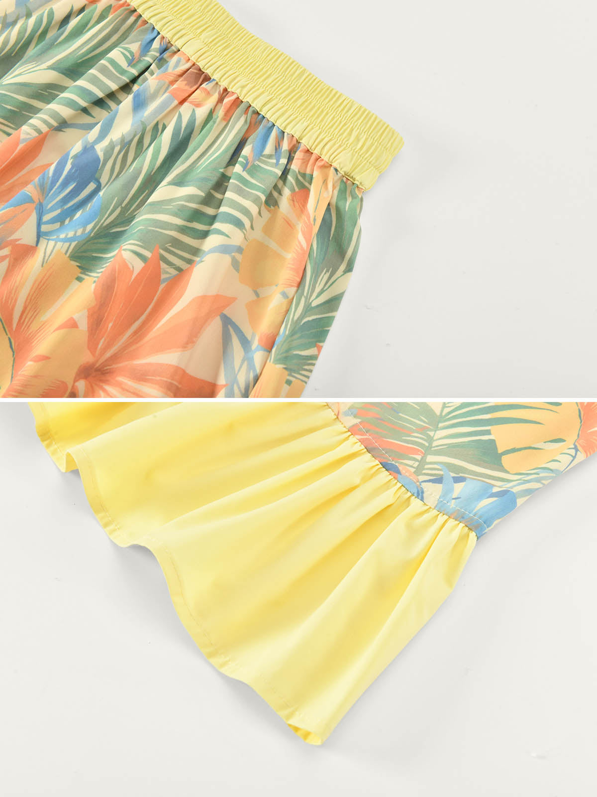 Sunny Escape Breezy Printed Peplum Cami & Shorts Set For Kids