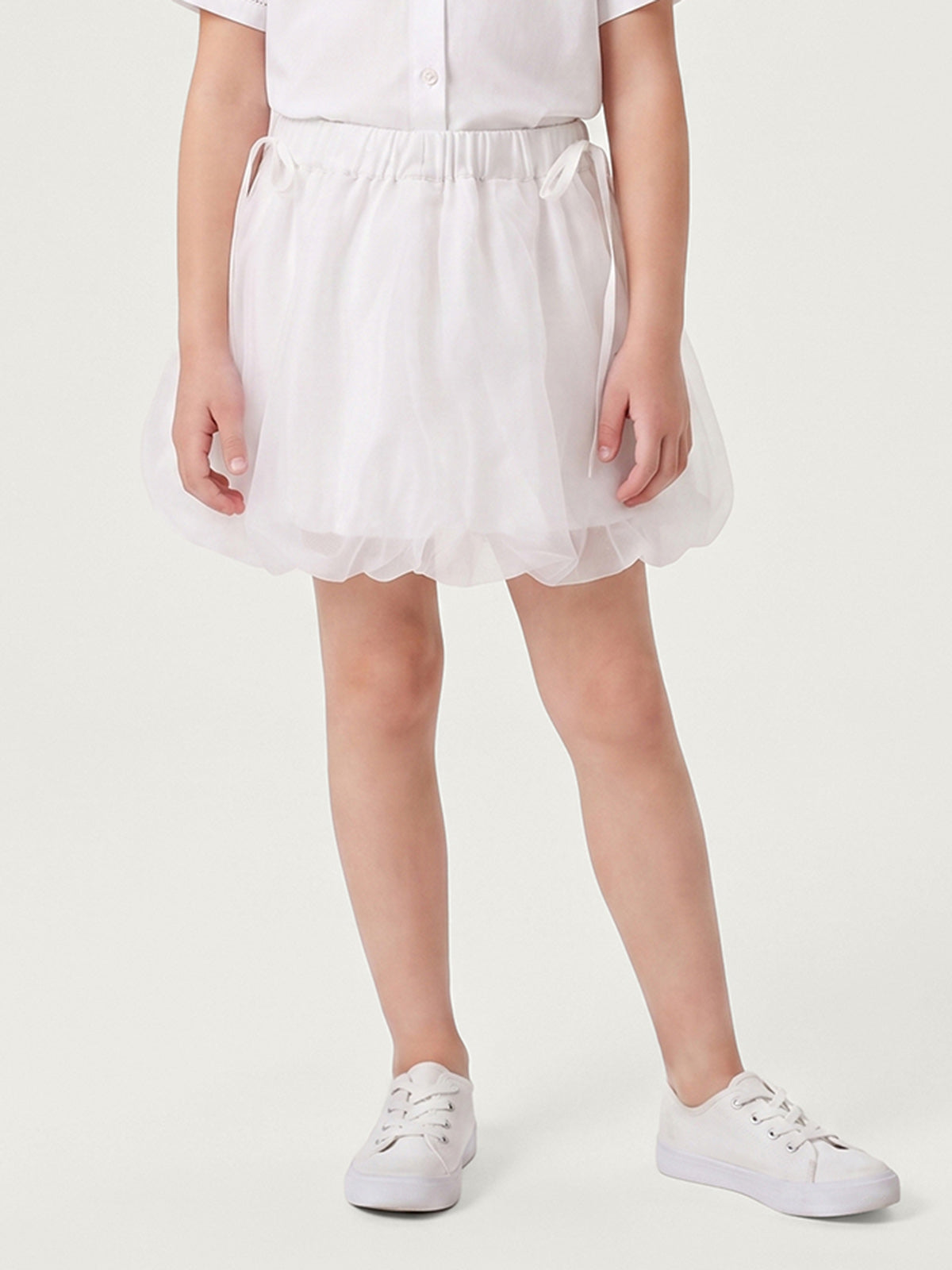 White Collared Shirt & Bubble Skirt Set | KINS CLASS